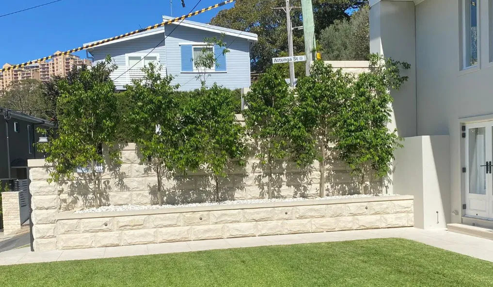 Australian White Rockface Sandstone Cladding