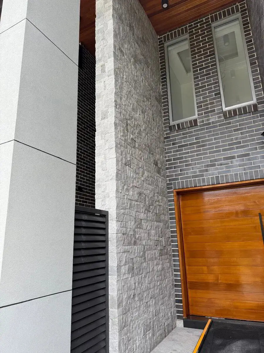 Silver Travertine Split face Cladding