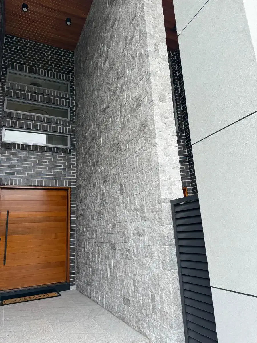 Mid Silver Cladding Shop Silver Travertine Splitface Cladding | Stone Oasis